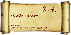 Köntös Albert névjegykártya